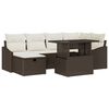 vidaXL Tuin Sofa Set met kussen met opslag 7 pcs Bruin Poly riet