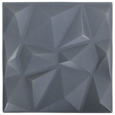 vidaXL 24 st Wandpanelen 3D diamant 6 m² 50x50 cm grijs