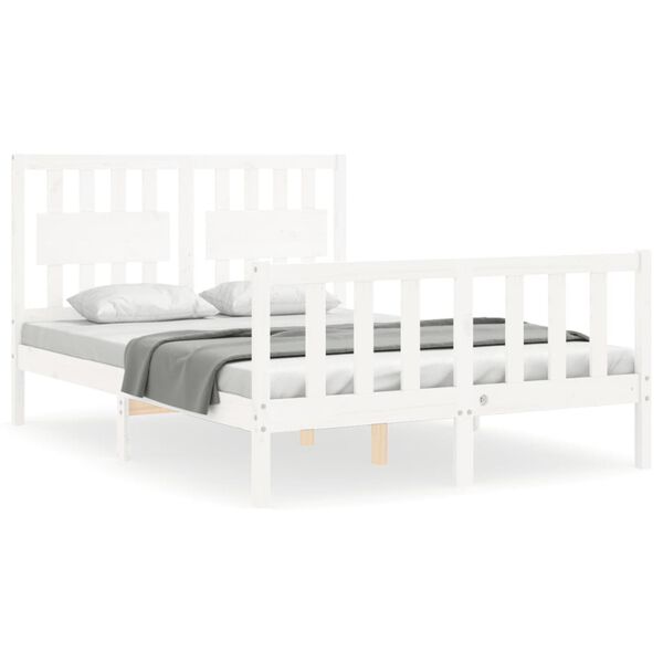 vidaXL Bedframe zonder matras massief grenenhout wit 120x200 cm