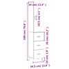 vidaXL Hoge kast 34,5x34x180 cm bewerkt hout betongrijs