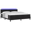 vidaXL LED Box Spring Bed met matras Zwart 180 x 200 cm Fluweel