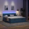 vidaXL Ottoman bed met matrassen en LED's 180x200cm fluweel