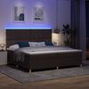 vidaXL LED Box Spring Bed met matras Donkerbruin 200 x 200 cm Stof