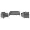 vidaXL 3-delige Loungeset met kussens microvezelstof donkergrijs