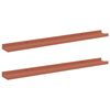 vidaXL Wandplank 2 st Rood 80 x 9 x 3 cm Bewerkt hout