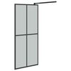 vidaXL Inloopdouchescherm 90x195 cm donker gehard glas