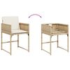 vidaXL 11-delige Tuinset met kussens poly rattan beige