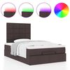 vidaXL Ottoman bed met matras en LED's 120x190 cm stof donkerbruin