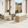 vidaXL Tuinbankenset met kussen 14 pcs Beige en Cr&egrave;me poly rattan