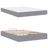 vidaXL Bedframe met matras met matras 2 pcs Lichtgrijs Stof