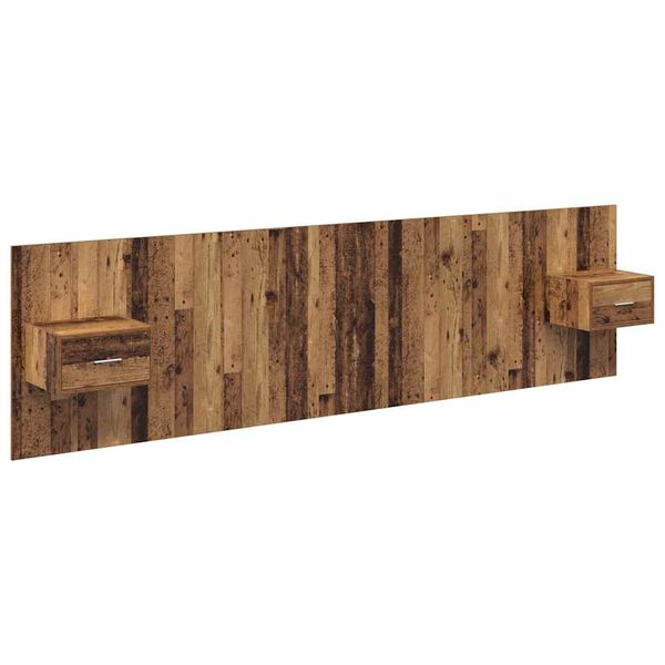 vidaXL Hoofdbord Met Kast met lade 3 pcs Oud Hout Bewerkt hout