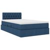 vidaXL Opbergbed met LED met matras met LED Blauw 120 x 190 cm Stof