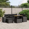 vidaXL 8-delige Loungeset met kussens poly rattan acacia zwart