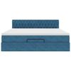 vidaXL Ottoman bed met matras en LED's 160x200cm fluweel donkerblauw