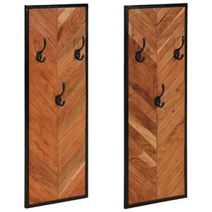 vidaXL Kapstokken 2 st 35x1x90 cm massief acaciahout