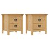 vidaXL Nachtkastjes 2 st Hill 46x35x49,5 cm massief grenenhout