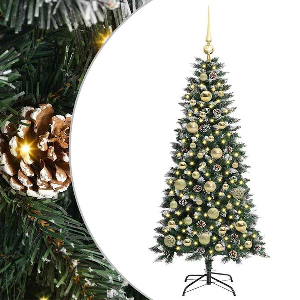 vidaXL Kunstkerstboom met 150 LED Groen 120 cm PVC en Plastic en Staal