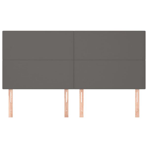 vidaXL Hoofdbord grijs 200x5x118/128 cm kunstleer