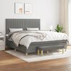 vidaXL Boxspring met matras stof donkergrijs 160x200 cm