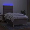 vidaXL Boxspring met matras en LED stof taupe 80x200 cm