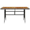 vidaXL Tuintafel 130x70x72 cm poly rattan en massief acaciahout grijs