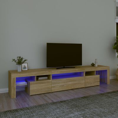 vidaXL Tv-meubel met LED-verlichting 215x36,5x40cm sonoma eikenkleurig