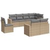 vidaXL 8-delige Loungeset met kussens poly rattan beige