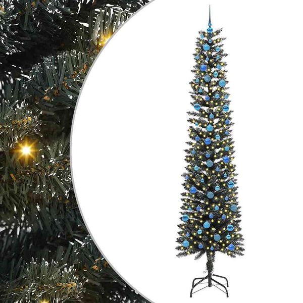 vidaXL Kunstkerstboom met 300 LED Groen 240 cm PVC en Plastic en Staal