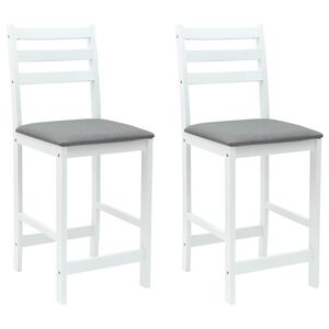 vidaXL Eettafelstoelen 2 pcs Wit 40 x 47,5 x 99,5 cm