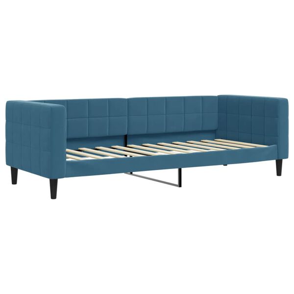 vidaXL Slaapbank met onderschuifbed en lades 80x200 cm fluweel blauw