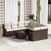 vidaXL Tuin Sofa Set met kussen met opslag 9 pcs Bruin poly rattan