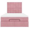 vidaXL Ottoman bed met matrassen en LED's 120x190cm fluweel roze