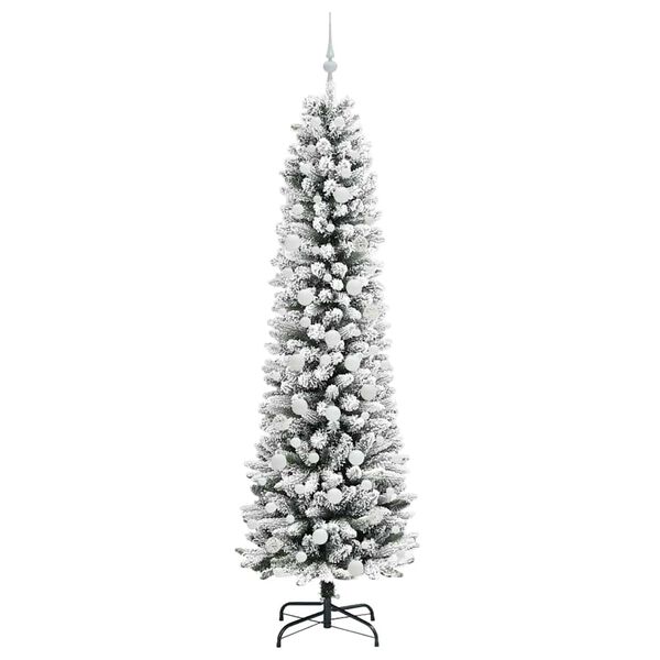 vidaXL Kunstkerstboom met 300 LED Wit 210 cm PVC en Metaal en Plastic