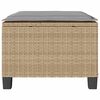 vidaXL 3-delige Bistroset met kussens poly rattan beige