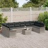 vidaXL Tuin Sofa Set met kussen met opslag 11 pcs Grijs Poly riet