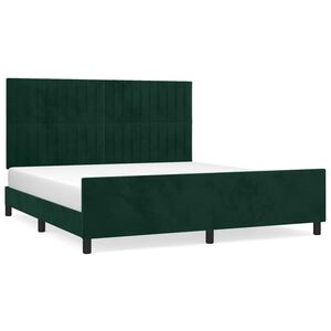 vidaXL Bedframe met hoofdeinde fluweel donkergroen 180x200 cm