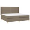 vidaXL Boxspring met matras en LED stof taupe 200x200 cm