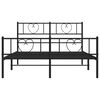 vidaXL Bedframe met hoofd- en voeteneinde metaal zwart 120x190 cm