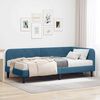 vidaXL Hoekbedframe met matras Blauw 90 x 200 cm Fluweel
