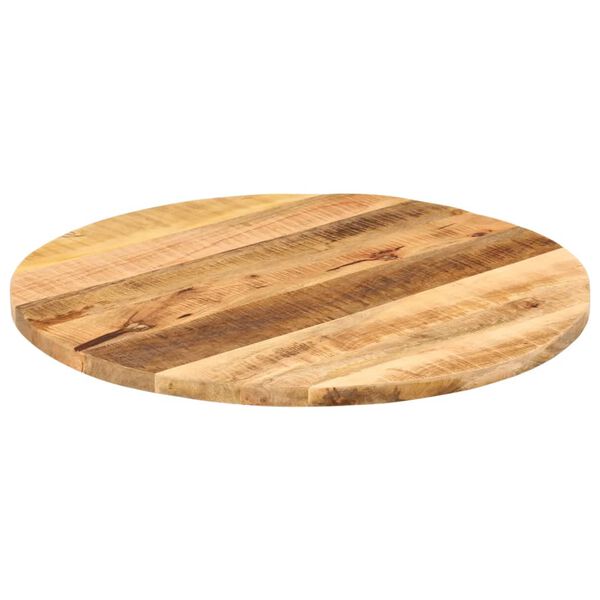 vidaXL Tafelblad rond &Oslash; 80x2,5 cm massief ruw mangohout