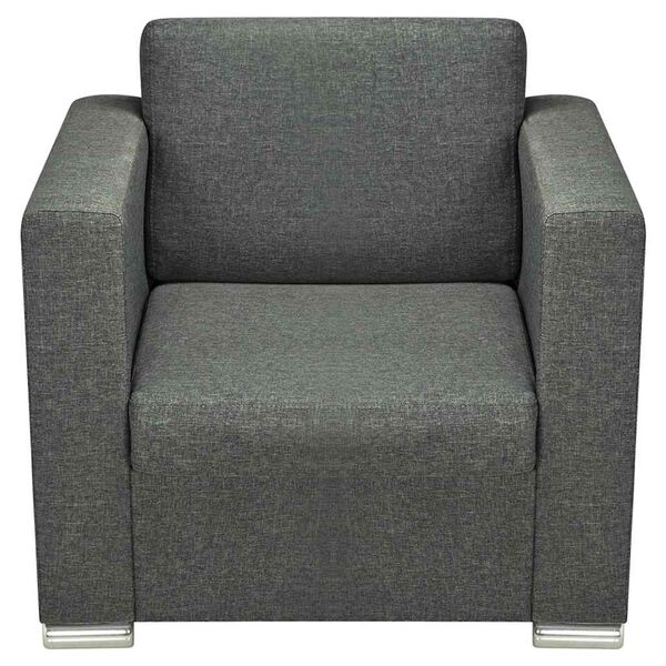 vidaXL Fauteuil stof donkergrijs