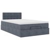 vidaXL Ottoman bed met matras en LED's 120x200cm fluweel donkergrijs