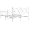 vidaXL Bedframe met hoofd- en voeteneinde metaal wit 120x200 cm