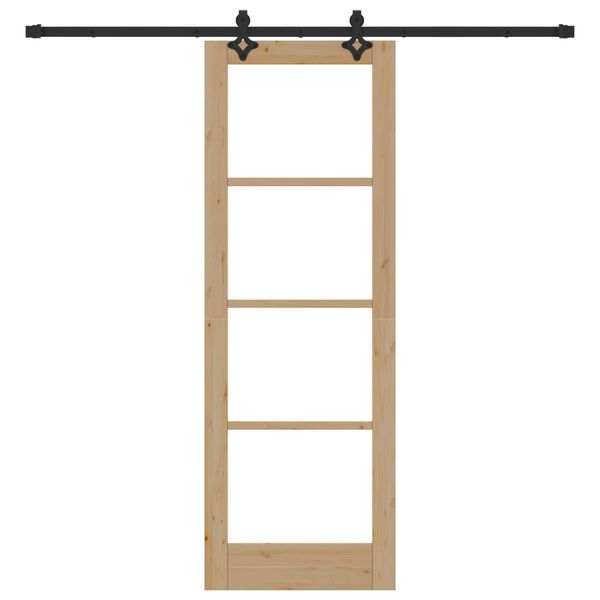 vidaXL Schuifdeur Naturel 73,5 x 211 cm Massief grenenhout en glas