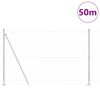 vidaXL Afrasteringspaal Zilver 50 x 1,5 m (50 mm gaas) Staal