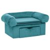 vidaXL Hondenbank met opslag Turquoise 75 x 50 x 38cm Pluche