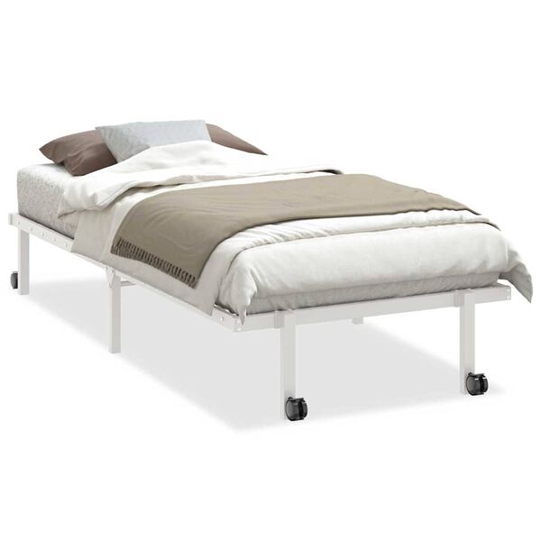 vidaXL Bedframe zonder matras opvouwbaar 90x200 cm staal wit