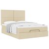vidaXL Ottoman bed met matras 140x200cm stof crèmekleurig