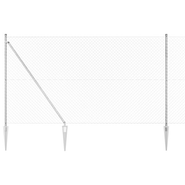 vidaXL Afrasteringspaal Zilver 10 x 1,6 m (40 x 40 mm gaas) Staal