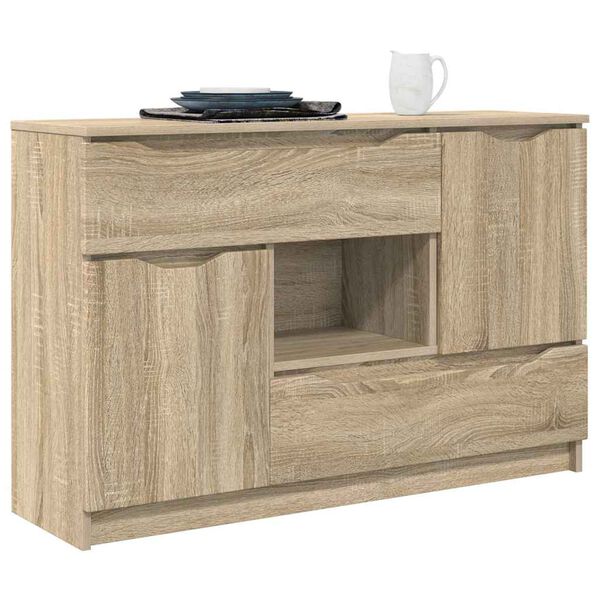 vidaXL Dressoir met lade Sonoma Eiken 100 x 30 x 65,6 Bewerkt hout